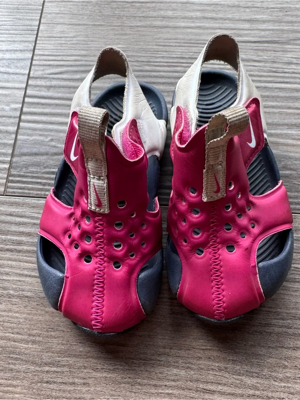 Nike Kids Dark Pink Slip-On Water Sandals